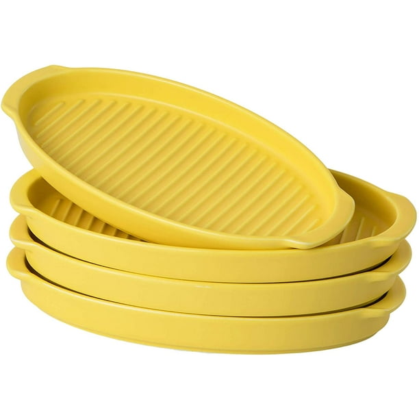 Bruntmor Set Of 4 Ceramic Matte Glaze Baking Dish 10" Dinner Plates