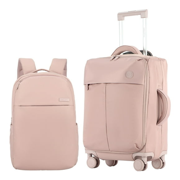 Maleta de viaje + Mochila Dott Combo Equipaje Carry On Cabina Rosa