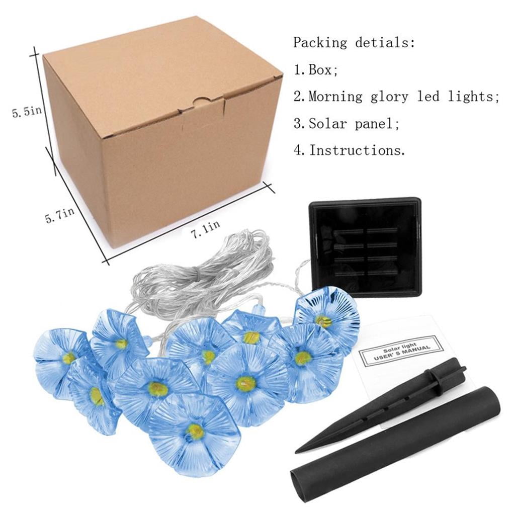Ruiboury 10m/33ft Solar Outdoor LED Flowers Fairy Lights Waterproof Patio Garden Lights Decoration Stering Light
