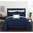 thumbnail image 1 of Chic Home BQS10636-US Queen Size Interlaced Vine Pattern Shaela Quilt Cover Set, Navy - 4 Piece, 1 of 1