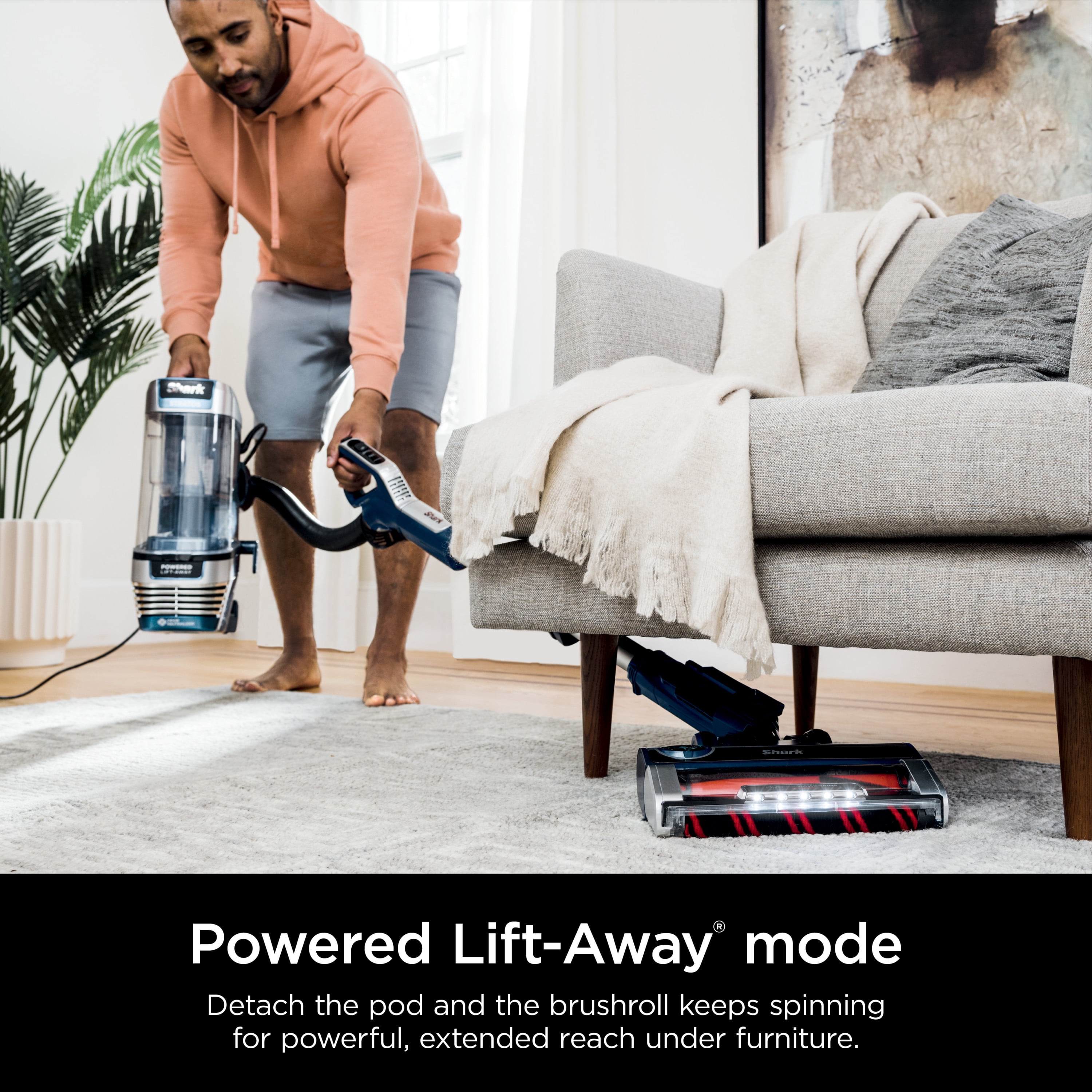 Shark Stratos Upright Vacuum, Pet Friendly, DuoClean PowerFins HairPro, Powered Lift-Away, Self-Cleaning Brushroll, Odor Neutralizer Technology, AZ3002 Navy