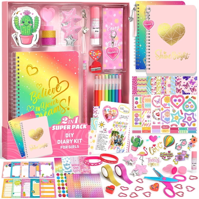 Set de diarios para niñas de 6 a 14 años, marca Art Craft Kit Axirata