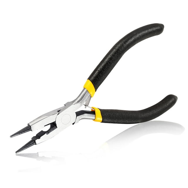 SPEEDWOX Mini Round Nose Pliers with Cutting Edges for Jewelry Making Small Wire Looping Pliers Multi Use 5 Inches Tapered Jaw Micro Pliers Precision Beading Hobby Work Craft