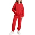 thumbnail image 3 of Vmvidoty Half Zip Drop Shoulder Long Sleeve Tracksuit 2 Piece Activewear Set Sweatsuits Little Girls 9-10 Years, 3 of 8