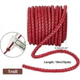 thumbnail image 2 of 10 Yards Round Braided Leather Cord 5.5mm Leather Rope Red Jewelry Craft Cord Tie Cording Leather Strap Bolo Cord for DIY Bracelets Necklaces Jewelry Crafts Belt Wrapping Christmas Decor, 2 of 9