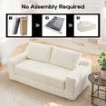 thumbnail image 4 of Leumius 70" Corduroy Loveseat Sofa,Pull Out Sleeper Sofa Bed,2-in-1Convertible Sofa Bed with Memory Foam & Steel Frame,No Assembly,Compact Couch for Small Spaces,Apartments,Beige, 4 of 8