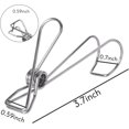 thumbnail image 2 of Clothes Pins,Happon 12 Pack Stainless Steel Metal Long Tail Clip with Hooks,Metal Spring Clips with Hooks Hanging Universal Clips for Kitchen Bathroom Office, 2 of 8