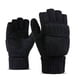 thumbnail image 1 of Guantes de punto de lana con medio dedo y funda abatible para hombres y mujeres, estilo invernal, forro polar de lana, cuero grueso para ciclismo, cálidos, 1 of 3
