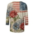 thumbnail image 4 of IchuanyiFashion Women's Casual Print Round Neck 3/4 Sleeve T-shirt Blouse, 4 of 5