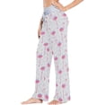 thumbnail image 2 of FREEAMG Women Pajama Pants Lounge Pants Long Stretch Comfy Sleepwear Pink Flamingo Leopard, 2 of 7