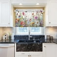 thumbnail image 5 of Coolnut 24 Inch Length Kitchen Curtains Wildflowers 2 Panels Half Window Sheer Curtains Rod Pocket Farmhouse Short Drapes for Bathroom Cafe Basement Home Decor, 5 of 7