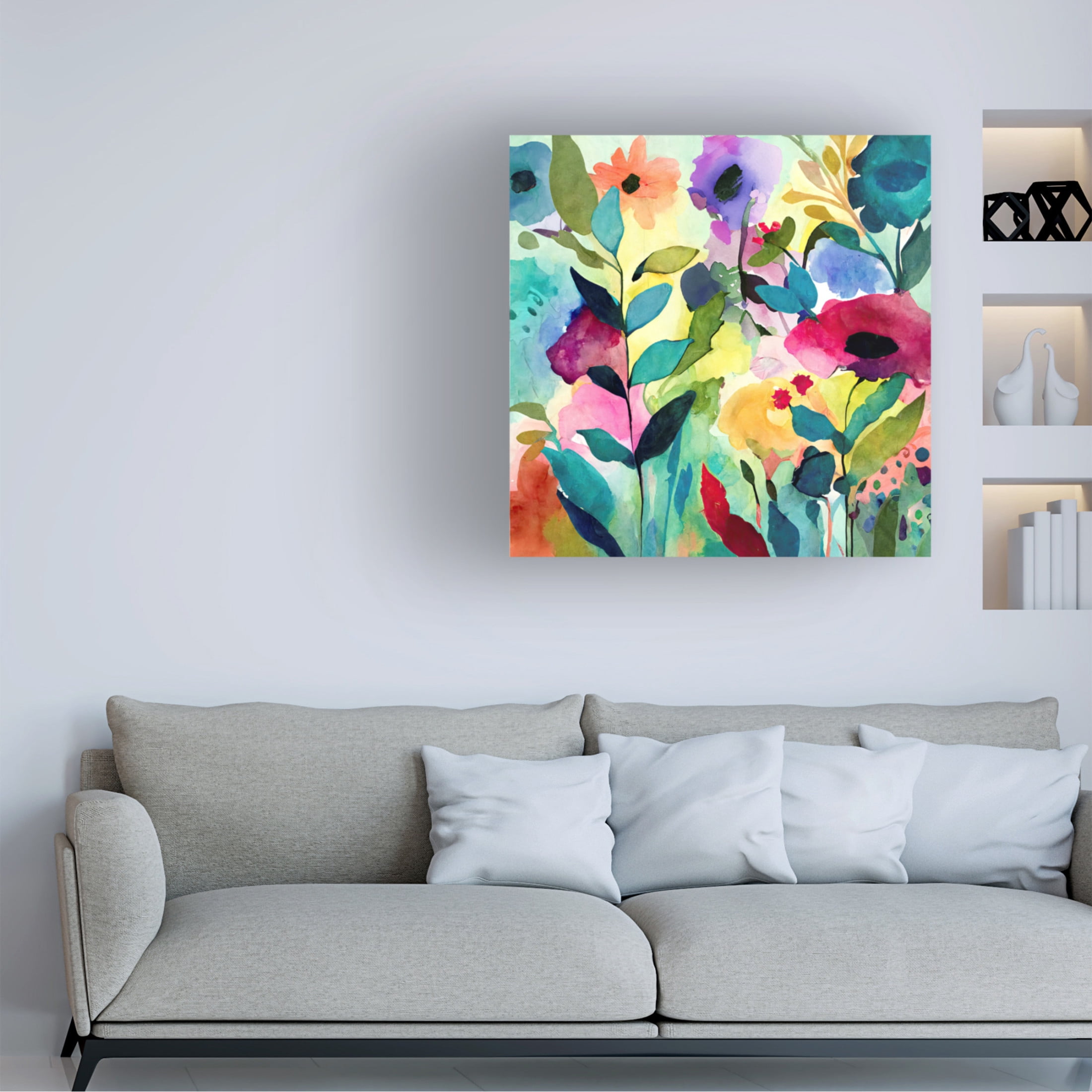 Canvas Wall Art - Sasha 'Dancing Lessons' Wall Art for Living Room, Bedroom, or Office Décor by Trademark Fine Art - 35 x 35 Inches