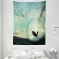 thumbnail image 1 of Whale Decor Tapestry, Environmental Image with a Whale in an Egg near a Oil Tank and Plane Artwork, Wall Hanging for Bedroom Living Room Dorm Decor, 60W X 80L Inches, Multi Colored, by Ambesonne, 1 of 2