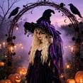 thumbnail image 4 of Dalxymotic Halloween Witch Hat, 18.1 Inch Bow Accent Hat, Halloween Decorations Indoor Outdoor, Fall Decor Spooky Season Hat, Witch Hat Gift for Women, Halloween Party, Home, Mantel, 4 of 6