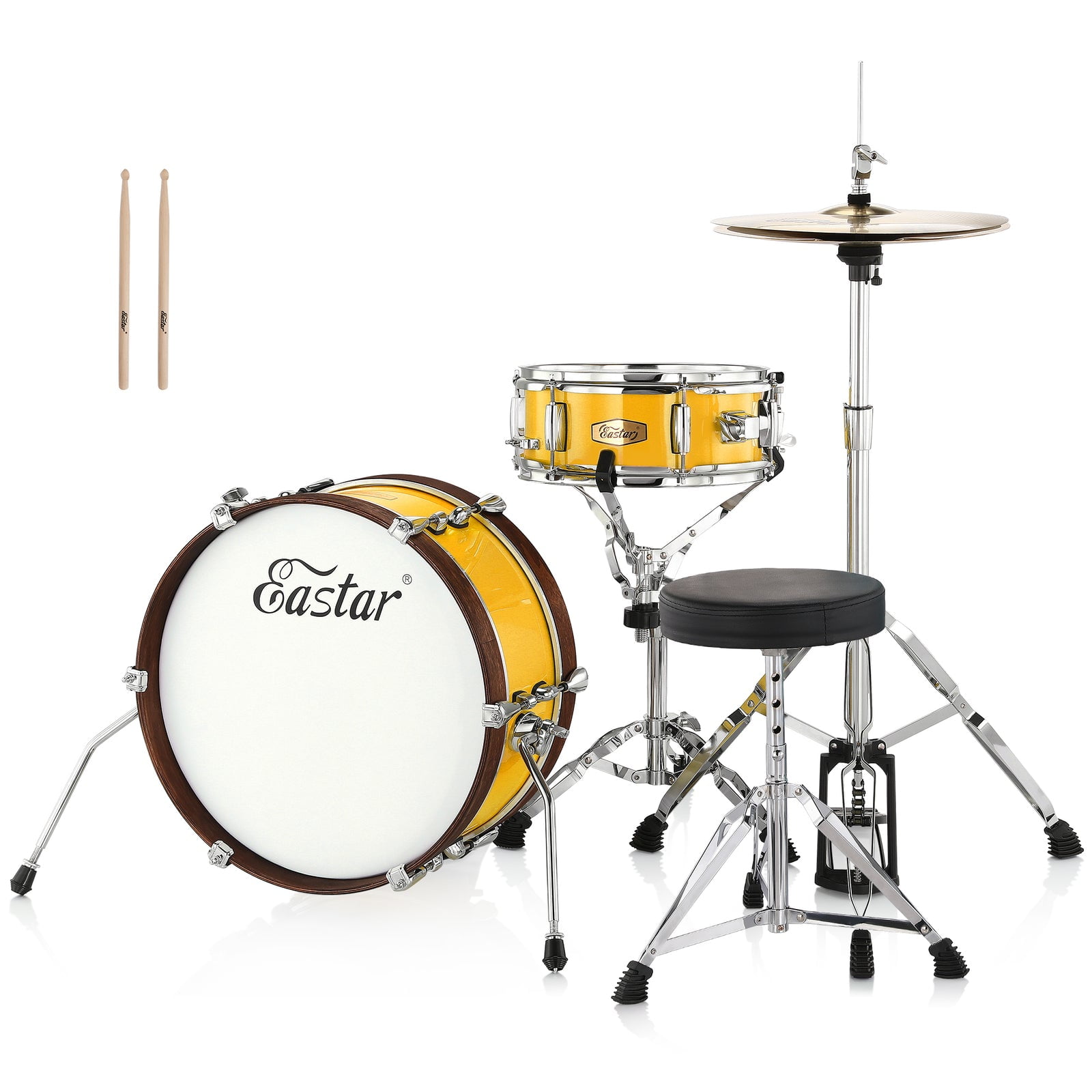 Eastar EDS680 18 inch 2 Piece Acoustic Drum Set for Beginner Junior