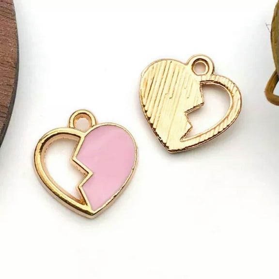U8MO 10/30pcs Alloy Enamel Charms Pendants for Jewelry Making Earrings Bracelet-9# 10pcs heart 14x14.5mm