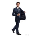 thumbnail image 2 of Julinie Mens Suit 3-Piece Solid Textured Suit Set with Jacket, Vest, and Dress Pants - Modern Fit, 2 of 2