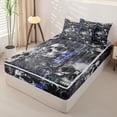 thumbnail image 2 of Homewish Death Skull Zipper Full Size Comforter Sets with Fitted Sheet and 2 Pillowcases,Navy Rose Flower Zipper Bedding Set,Halloween Bed Set,Black Reversible,4pcs, 2 of 8