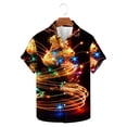 thumbnail image 2 of JURANMO Flash Deals Today Mens Hawaiian Shirts Fashion Glitter Christmas Trees Graphic Tees Shirt Casual Button Down Lapel Short Sleeve Tops Xmas Gifts Black L, 2 of 6
