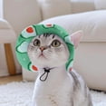 thumbnail image 4 of FTsdfkl Round Brim Cat Hats With Ear Holes & Neck Strap - Adjustable Mini Sombrero Kitten & Chihuahua Hats for Pets - Fun Birthday Party Costume & Decorations(Avocado,S), 4 of 4