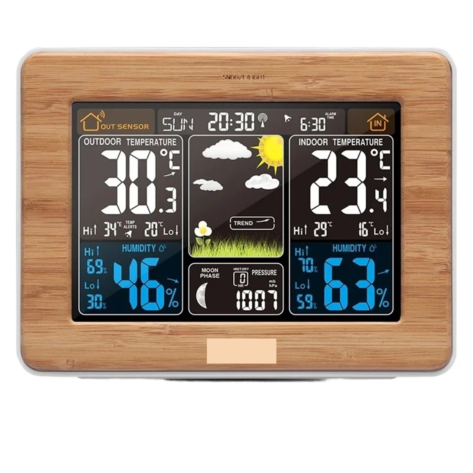 Wireless Weather Station Air Pressure Electronic Forecast Indoor Outdoor Sensor Thermometer Hygrometer Digital Alarm Clock ,Excellent Visual Experience