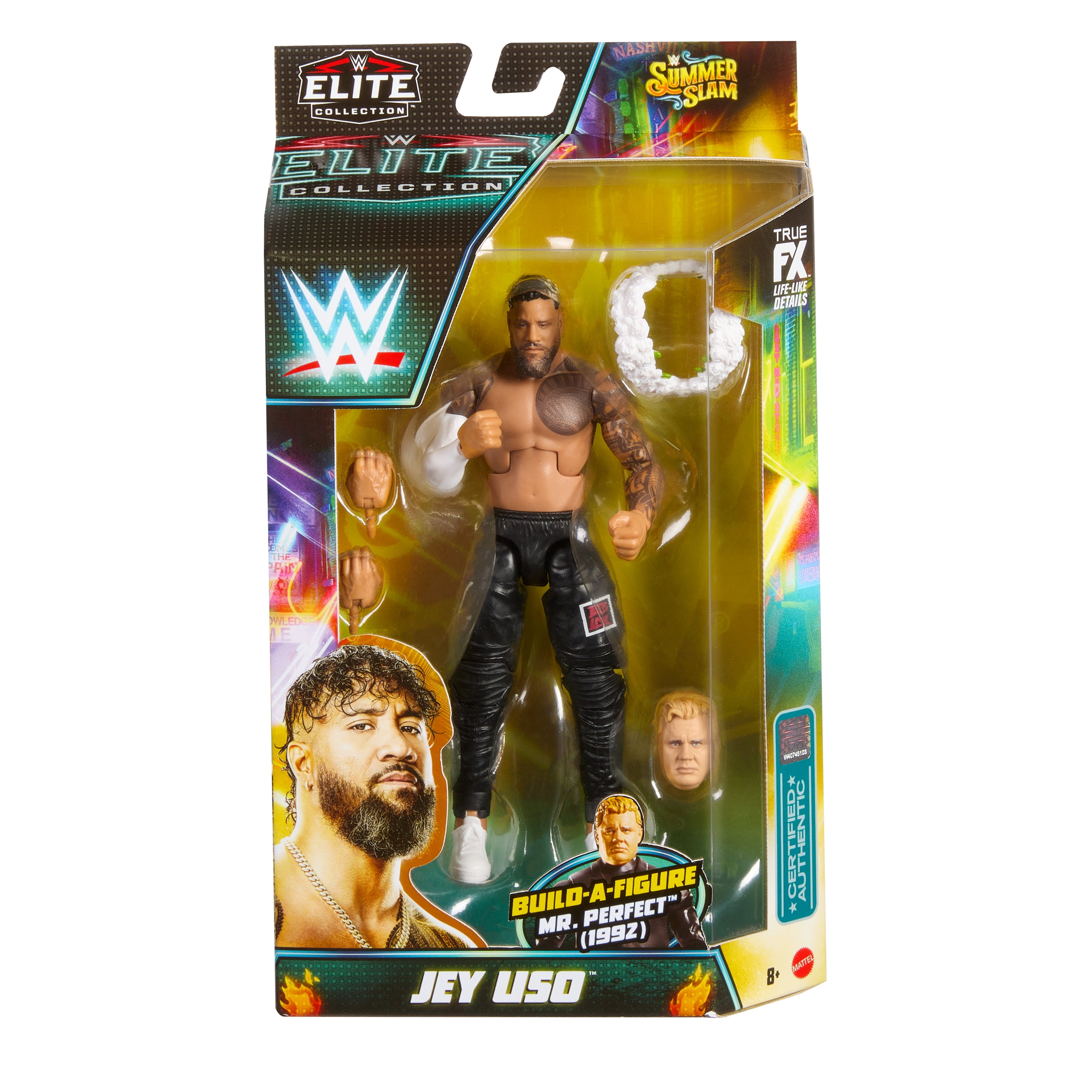WWE Elite SummerSlam Jey Uso Action Figure Toy with Build-A-Figure