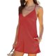 thumbnail image 1 of Mamelucos casuales para mujer Mono ajustable con cuello en V para mujer para el verano (Rojo XL) FLhrweasw Para estrenar, 1 of 8