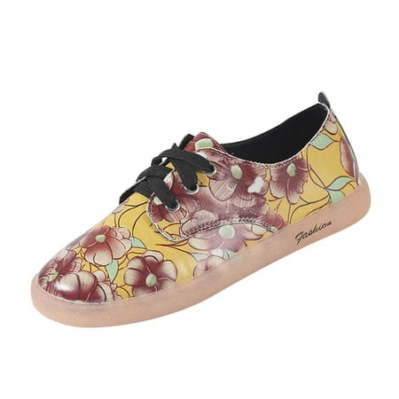 

Mackneog Fisherman Shoes Spring And Summer Women Casual Shoes Flat Large Size Comfortable Flower Loafers Gift on Clearance