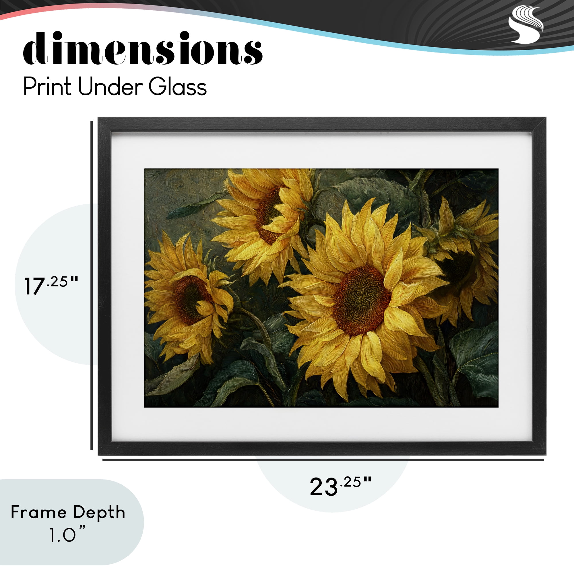 Stupell Industries Sunflowers For The Soul Black Framed Print Under Glass, design by Tina LeCour