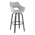 thumbnail image 4 of Mustang 30" Fixed-Height Barstool Set of 2, Bar Stools Swivel, Bar Chairs, Swivel Bar Stools Set of 2 with Back, Bar Stools for Kitchen Island (Grey Fabric), 4 of 6