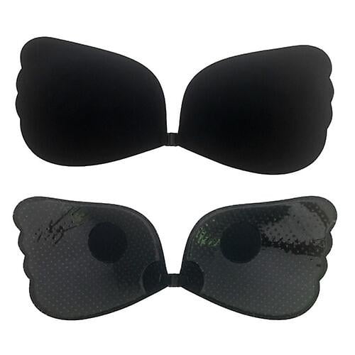 2pcs Women Strapless Bra Gather Chest Patch Breathable Non-slip Push-up  Invisible Bra 