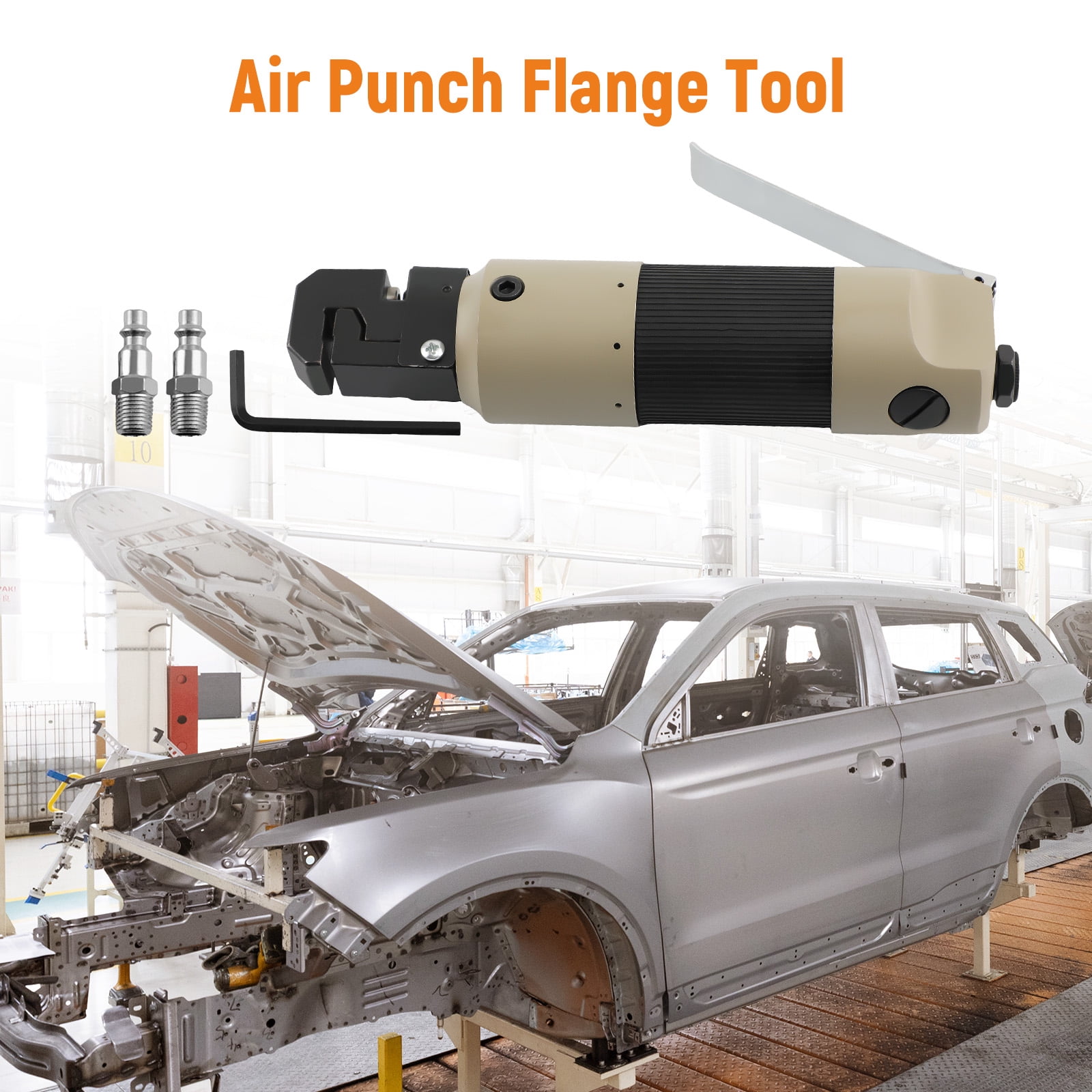 Maxpeedingrods Air Punch Flange Pneumatic Puncher Crimper Punching Flanging Tool Anti slip 5mm