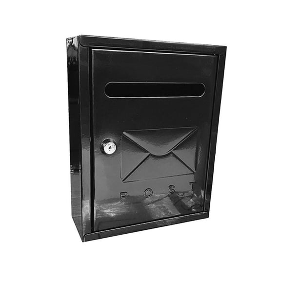 Outside Wall Mount Mailbox with Key Lock with Slot for Commercial Rural Home Black