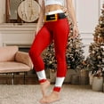 thumbnail image 2 of UngA Womens Christmas Leggings Holiday High Waisted Pattern Xmas Printed Stretch Ankle Length Pants Workout Leggings for Women (Watermelon Red,XXL), 2 of 7