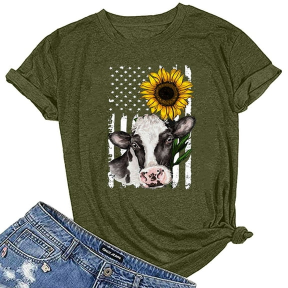 OKBOP Flattering Tops To Hide Tummy,Fashion Printed Round Neck Short Sleeve T-Shirt Loose Womens Blouses And Tops Casual Maternity Long Sleeve Shirts