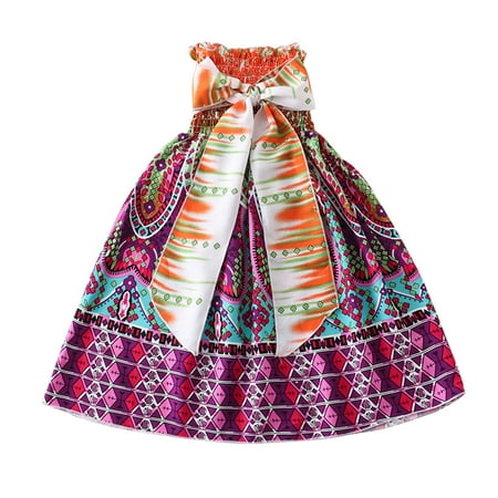 

Cathalem 4t Ballet Dress Toddler Kids Girls Floral Bohemian Flowers Bowknot Sleeveless Beach Straps Dress Princess Leotard Dress Dress Orange 7 Years