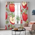 thumbnail image 6 of Kitchen Curtains 84 Inch Length 2 Panels, Red Apples Grommets Window Treatment Curtain, Modern Art Watercolor Thermal Curtains Drapes for Living Room/Bathroom, 6 of 9