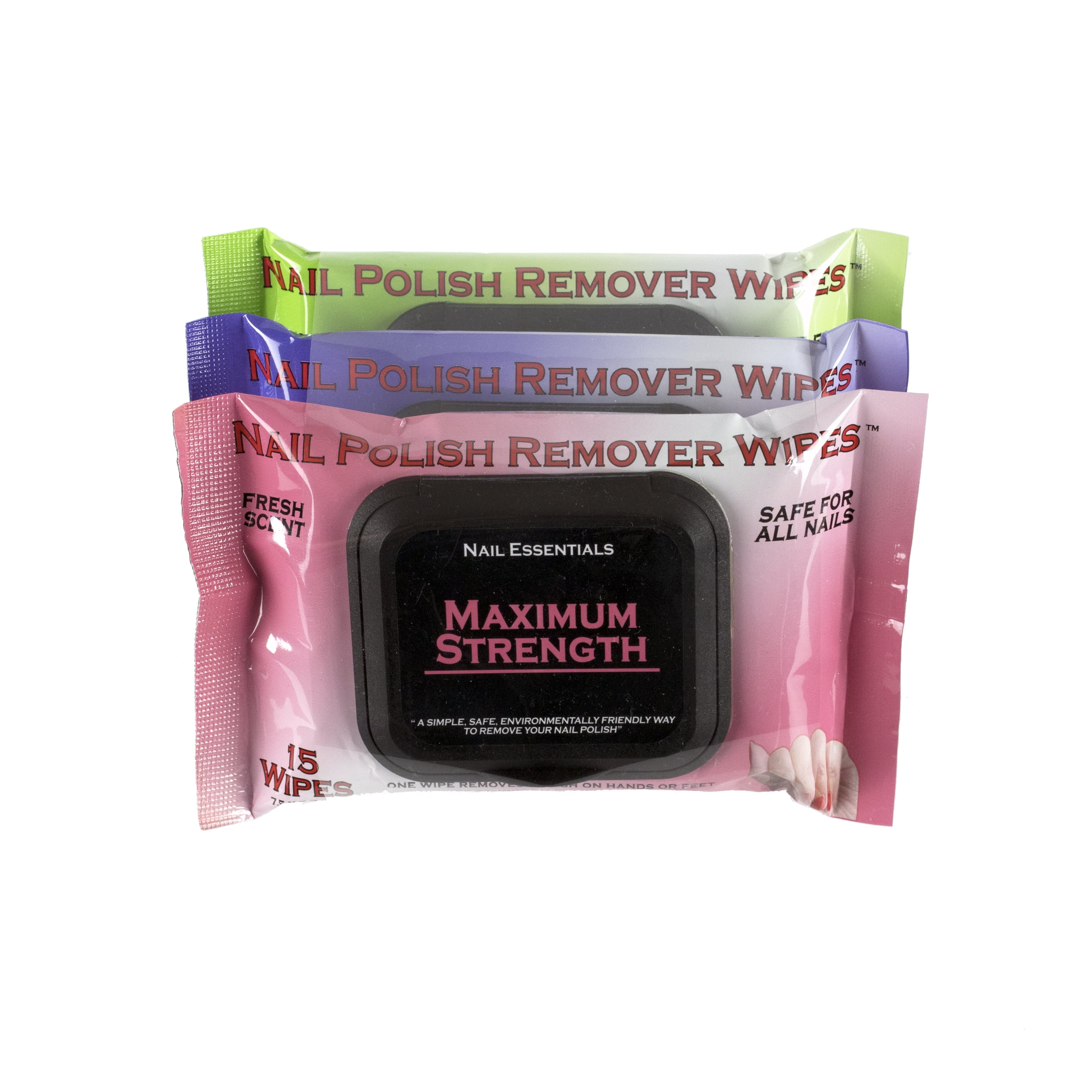 Nail Essentials Nail Polish Remover Wipes - Variety 3 Pack - Walmart.com