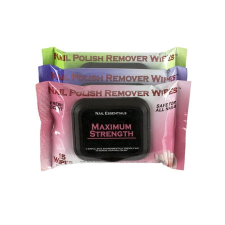 Nail Essentials Nail Polish Remover Wipes - Variety 3 Pack - Walmart.com