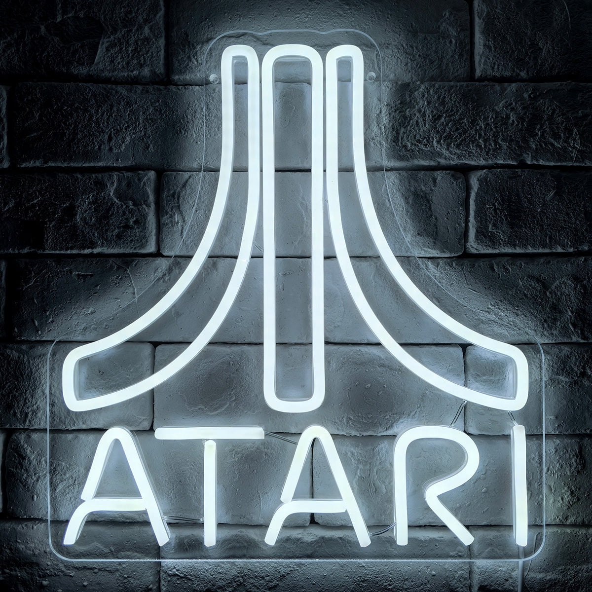 Atari Neon LED Sign, Officially Licensed, Gaming Light - White (12" x 13")