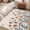 thumbnail image 4 of Spring Flowers Area Rugs 4x6 ft Watercolors Pink Purple Flower Butterflies Vintage Linen Washable Rug Non Slip Indoor Carpet Absorbent Floor Mat for Living Room Bedroom Dining Room, 4 of 9