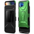 thumbnail image 2 of Nagebee Phone Case Compatible for Motorola Moto One 5G / Moto One 5G UW / Moto G 5G Plus with Tempered Glass Screen Protector, Belt Clip Holster with Built-in Kickstand Shockproof Armor Rugged (Green), 2 of 6