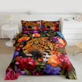 thumbnail image 2 of Homewish Safari Leopard Bedding Comforter Set,Wild Flower Floral Twin Comforter Sets,Purple Orange Pink Bedding Set For Boys Teens,Super Cozy Room Decor Reversible,2 Pieces, 2 of 8