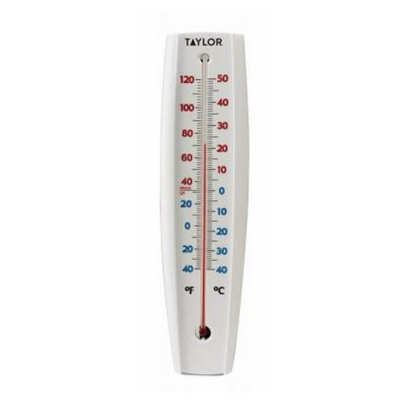 Taylor Outdoor Jumbo Tube Wall Thermometer, White 14.5"