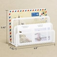 thumbnail image 2 of Mail Organizer for Desk, 3-Slot Mesh Metal Mail Holder countertop, Letter Holder, Office Desktop Envelope and Document Storage Rack (White), 2 of 12