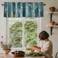 thumbnail image 5 of Watercolors Blue Green Window Valance Curtain Graffiti Art Rod Pocket Short Curtain for Living Room, Bedroom & Kitchen Window Decor 54x18in, 5 of 8