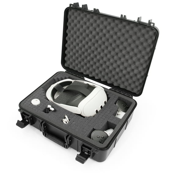 CASEMATIX Hard Shell Electronic Carrying Case for Meta Quest 3S & Meta Quest 2, Black
