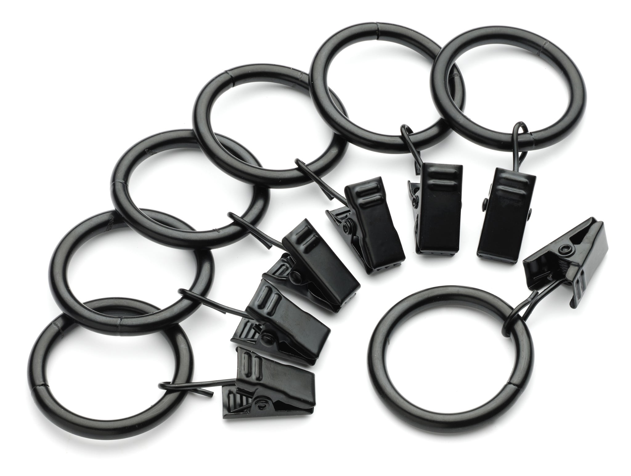 Pack 20 Large Black Curtain Rings 37mm Internal Ring Diameter 