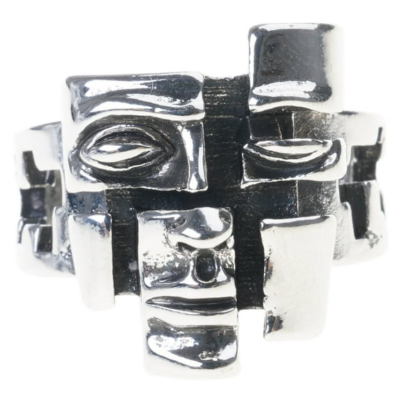 Jesscasday Stylish Multi Personality Rings Multi Faceted Mask Rings Accessory Crafted From Quality Alloy For Lasting Appeal