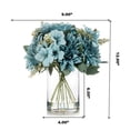 thumbnail image 4 of Enova Home Mixed Artificial Silk Dahlia Flowers in Clear Cylinder Glass Vase with Faux Water (Blue), 4 of 4